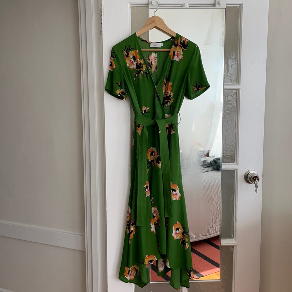 Cora silk floral wrap dress